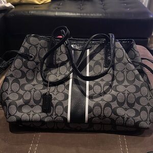Coach Black and Gray Patterned Tote